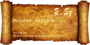 Reicher Szilárd névjegykártya